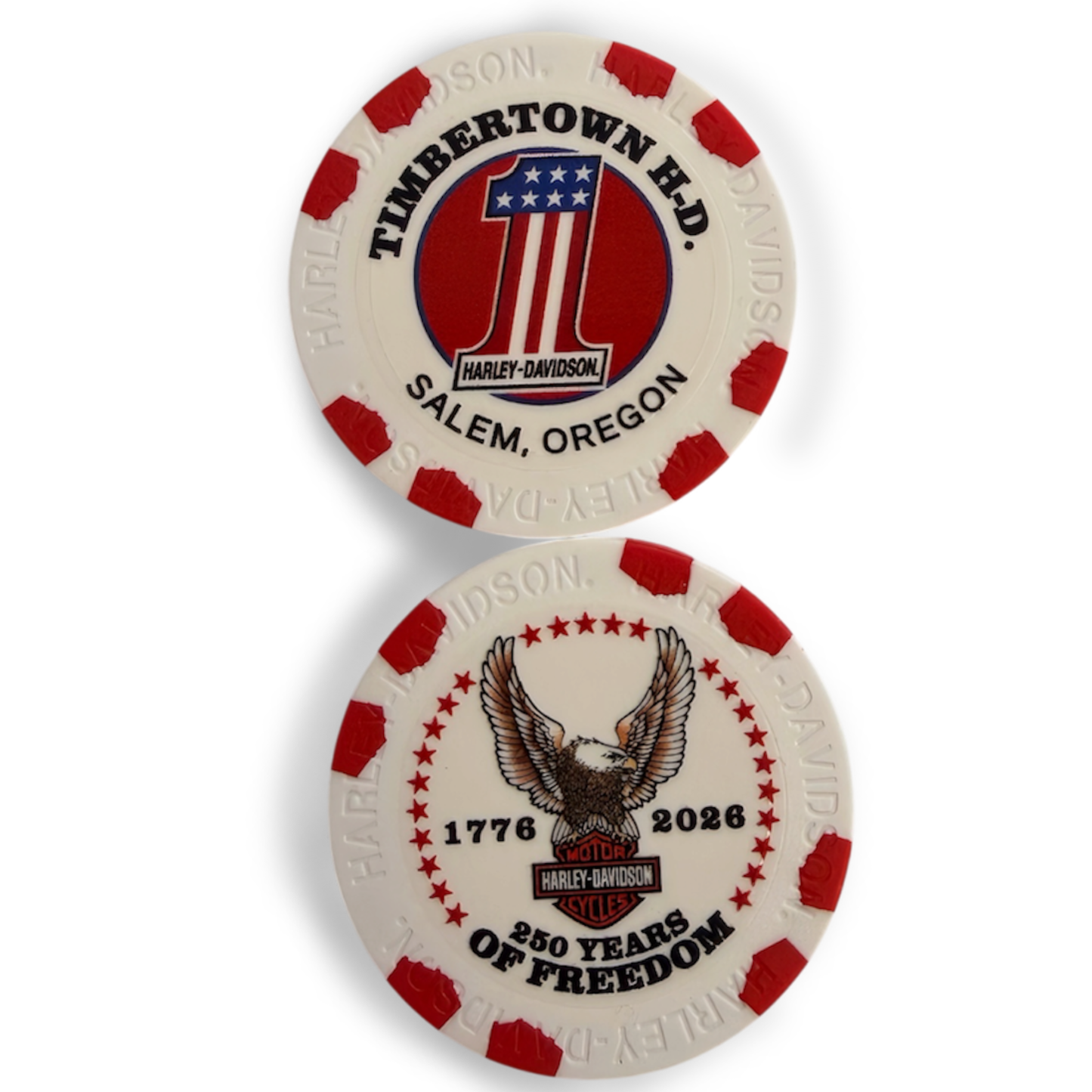 White and Red Poker Chip