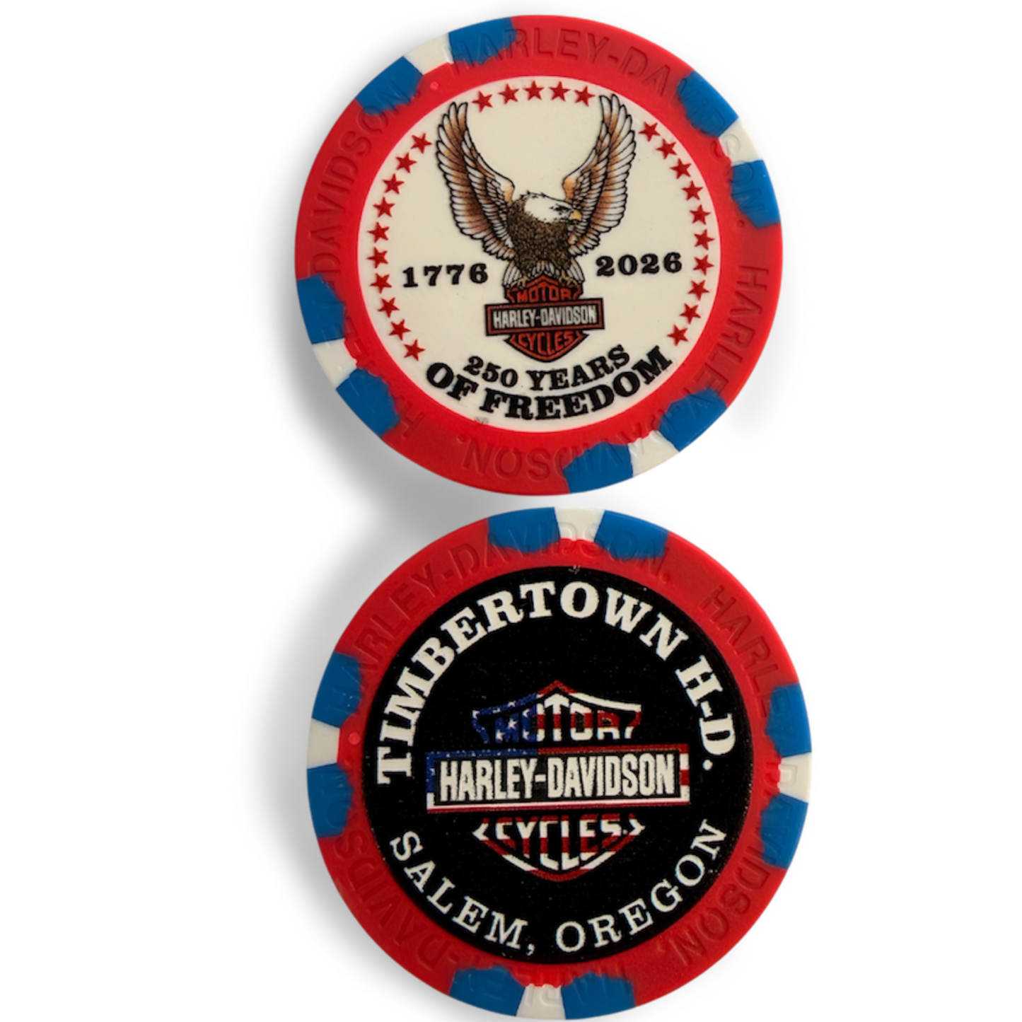 Red, White, Blue Poker Chip