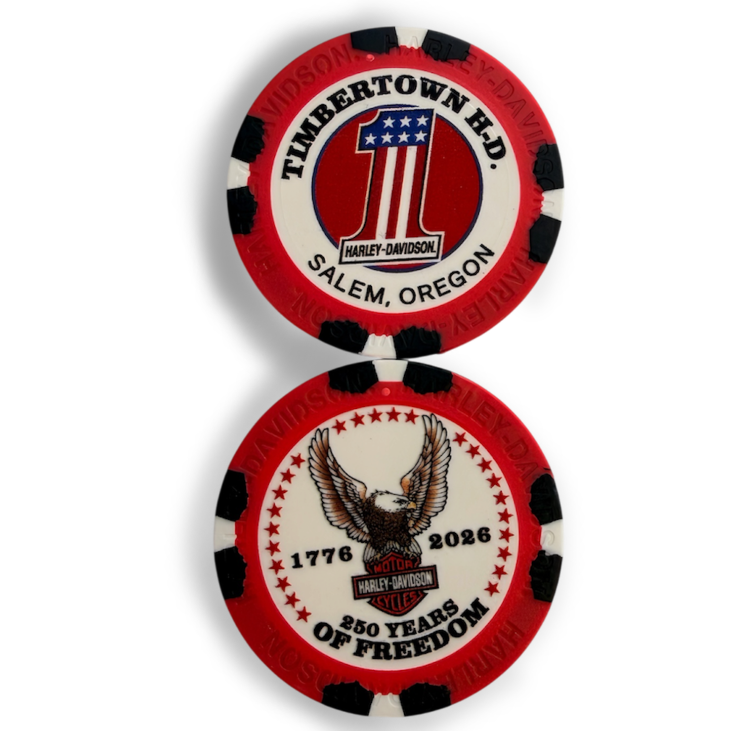 Red, White, Black Poker Chip