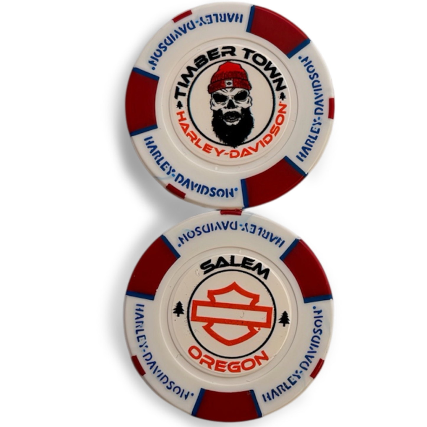 White, Red, Blue Poker Chip