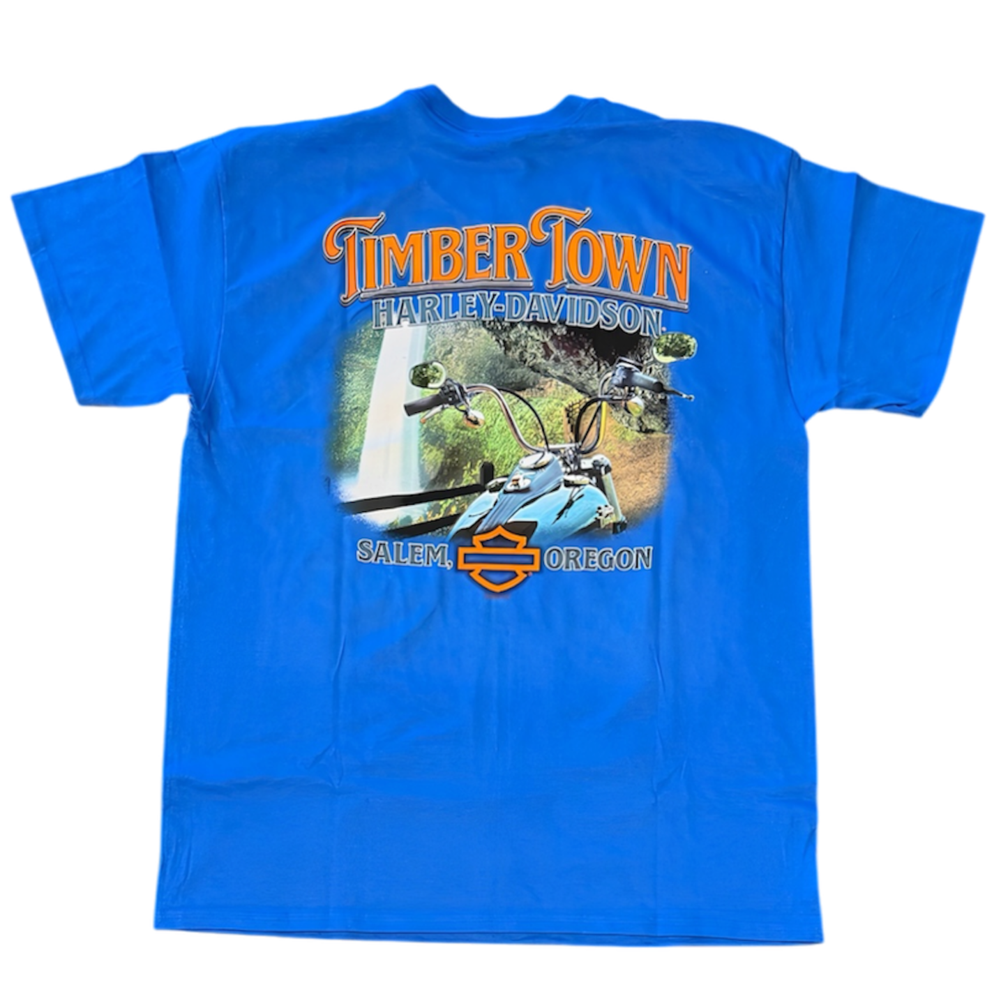 HD Turbo Timber Town Harley-Davidson Mens Blue T-Shirt