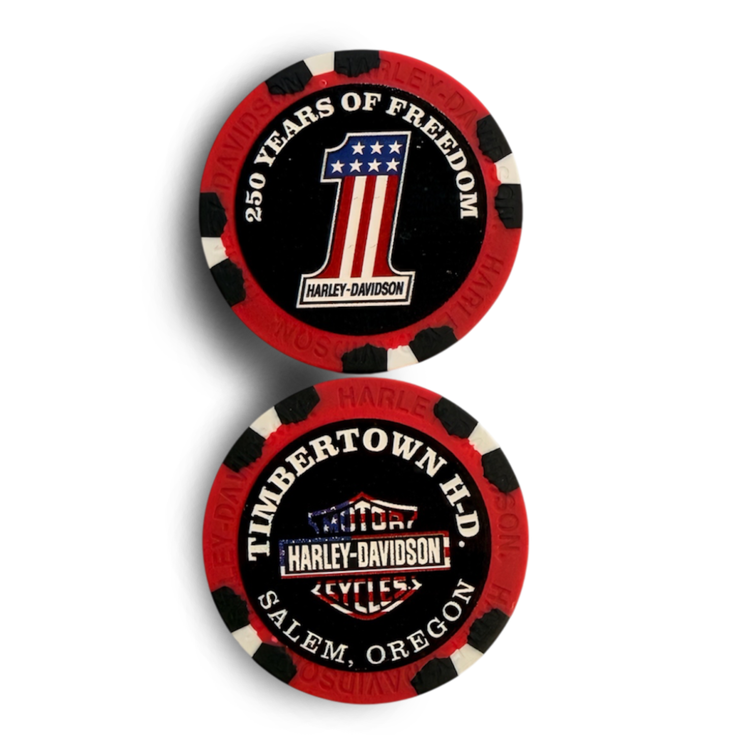 Red, Black, White Poker Chip