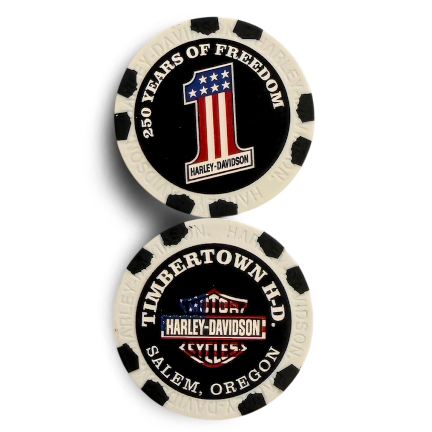 White, Black Poker Chip