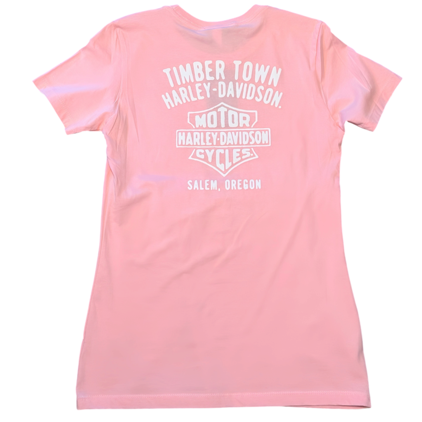 HD Heaven Timber Town Harley-Davidson Womens Pink T-Shirt