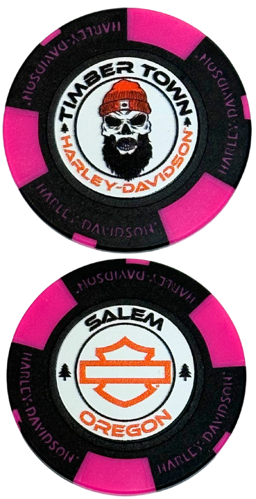 Black and Pink poker chip