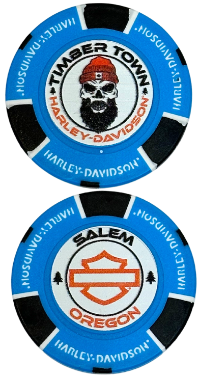 Blue and Black poker chip