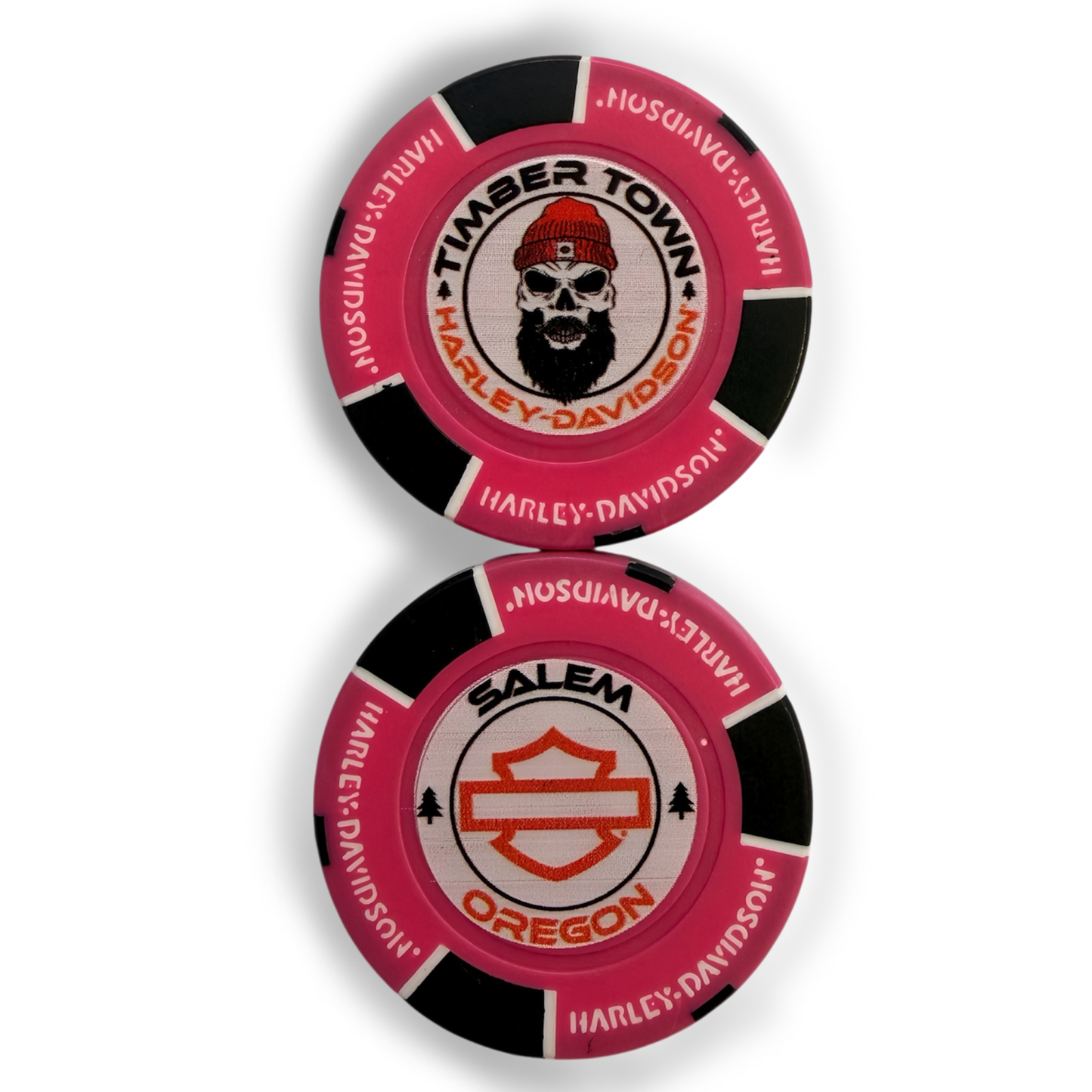 Pink, White, Black Poker Chip