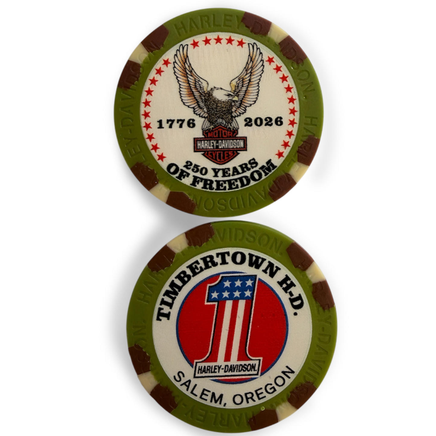 Green, Brown, Tan, Poker Chip