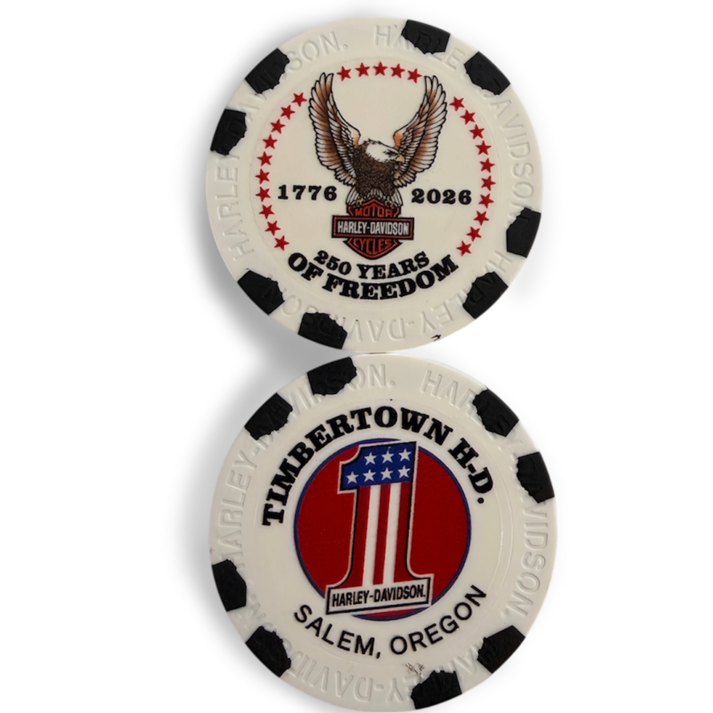 White and Black Poker Chip