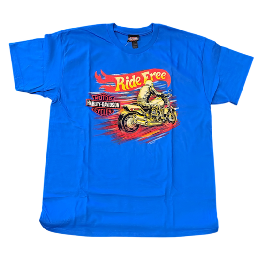HD Turbo Timber Town Harley-Davidson Mens Blue T-Shirt
