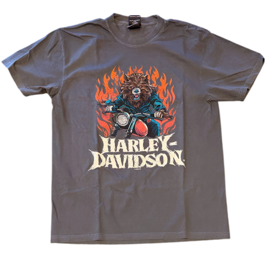 HD Wolfman Timber Town Harley-Davidson Mens Gray T-Shirt