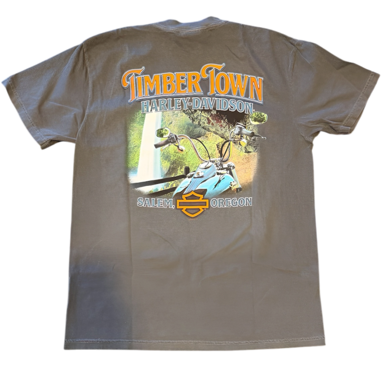 HD Wolfman Timber Town Harley-Davidson Mens Gray T-Shirt