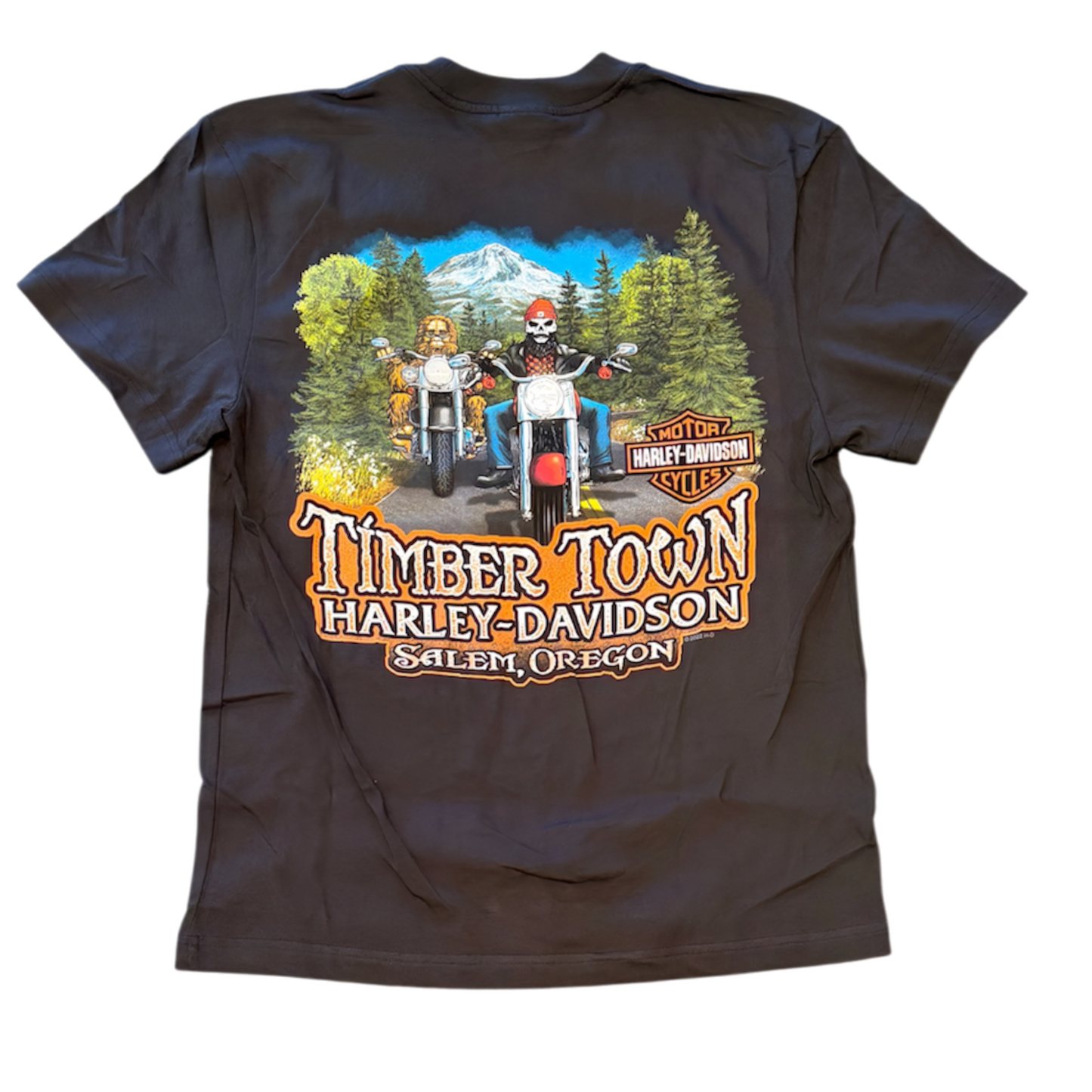 Wolf Explorer Timber Town Harley-Davidson Mens Black T-Shirt