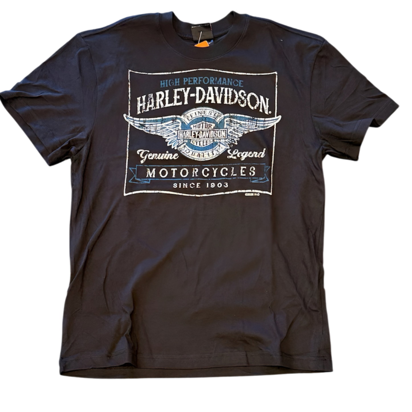 Wing Logo Timber Town Harley-Davidson Mens Black T-Shirt