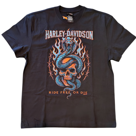 Venom Skull Timber Town Harley-Davidson Mens Black T-Shirt
