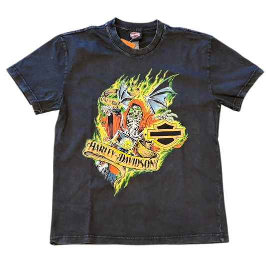 Reaper Ride Timber Town Harley-Davidson Mens Grey Tie Dye T-Shirt