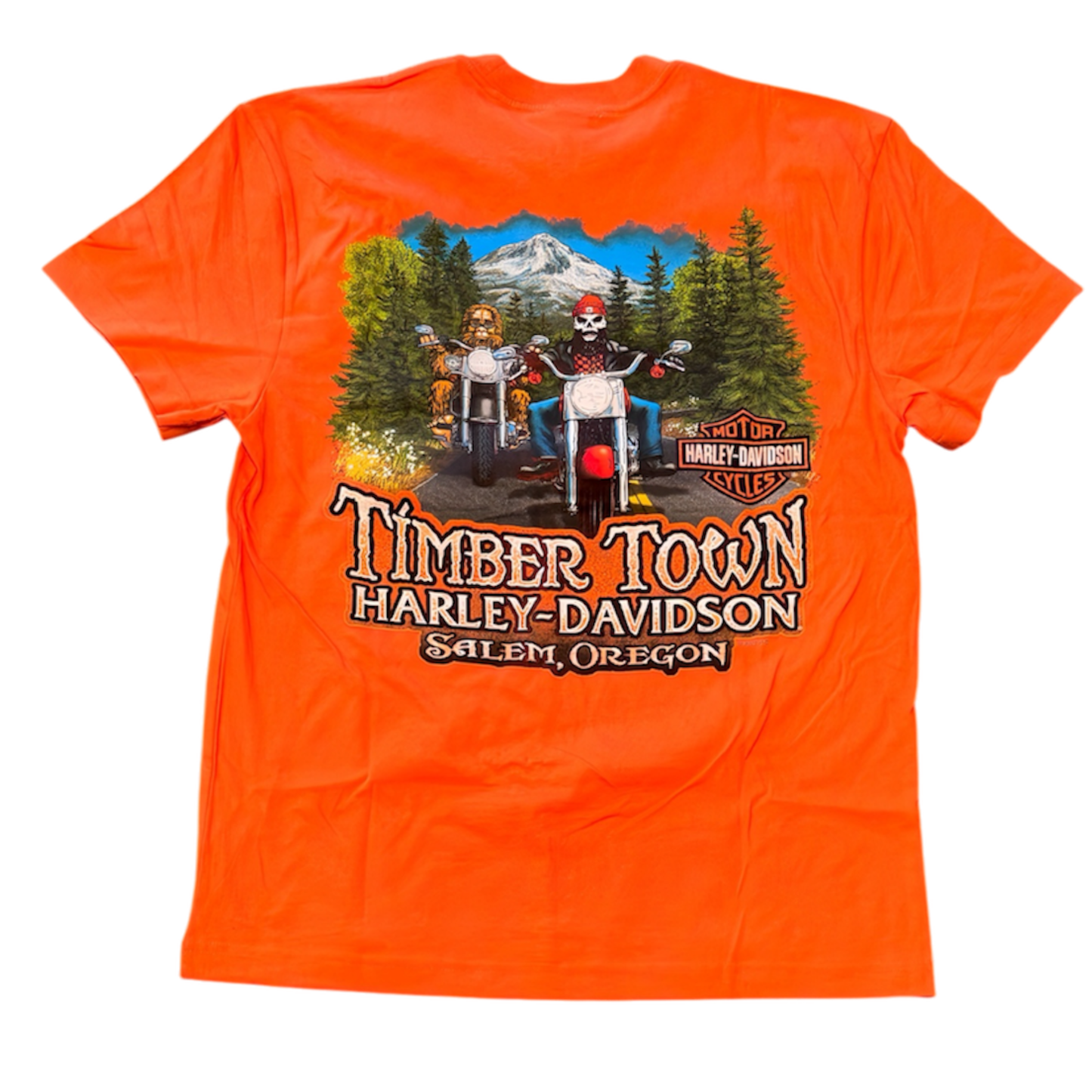 HD Deco Timber Town Harley-Davidson Mens Orange T-Shirt