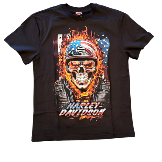 Star-Spangled Timber Town Harley-Davidson Mens Black T-Shirt