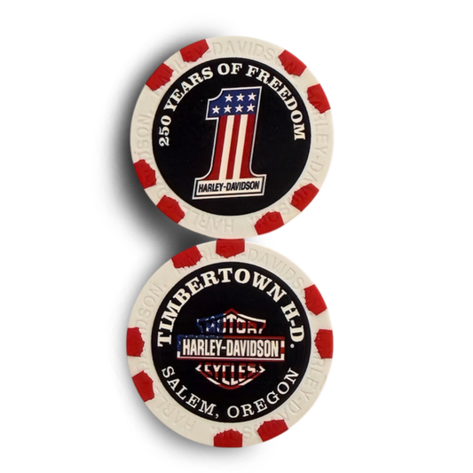 White, Red Poker Chip