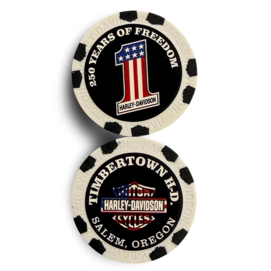 White, Black Poker Chip