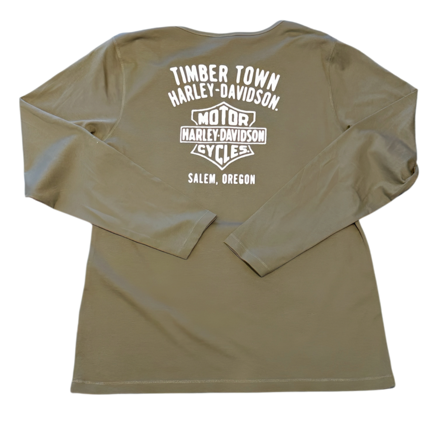 HD Spirited Timber Town Harley-Davidson Womens Green T-Shirt