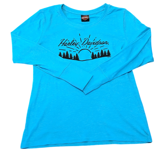 HD Scenic Timber Town Harley-Davidson Womens Blue T-Shirt
