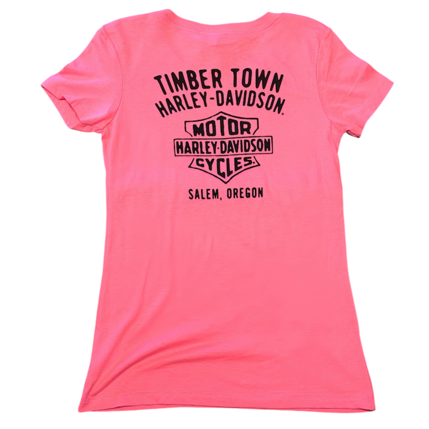 HD Dark Trait Timber Town Harley-Davidson Womens Pink T-Shirt