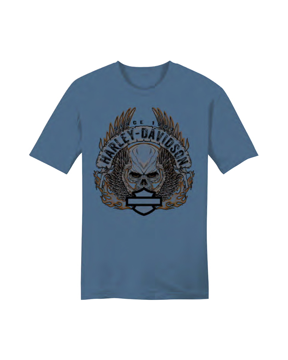 Men's Short sleeve T-shirt Skull Wing Banner