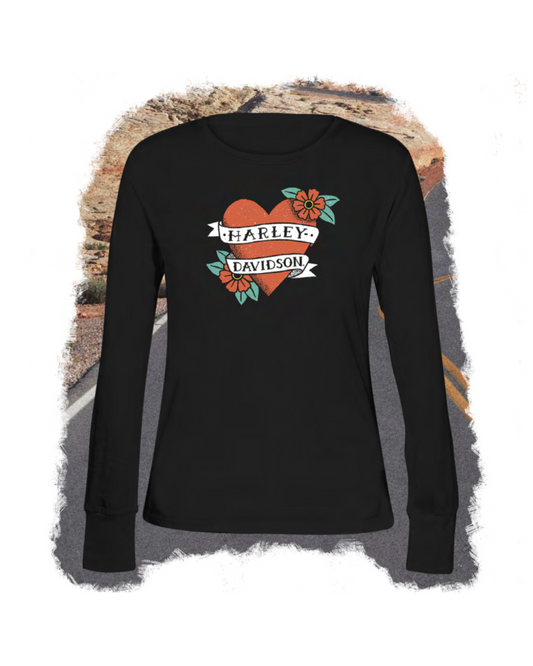 Women's long sleeve t-shirt Heart Banner