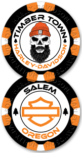 Black and Orange poker chip